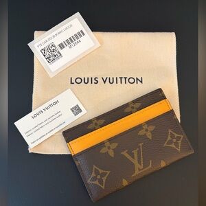 Louis Vuitton Brown and Yellow Monogram Card Holder